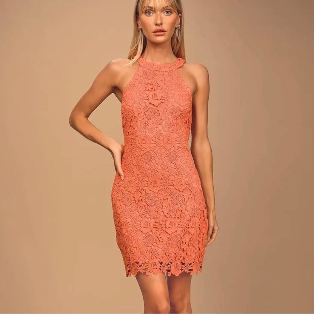 Lulus love poem dress in coral . Size small - Picture 2 of 10